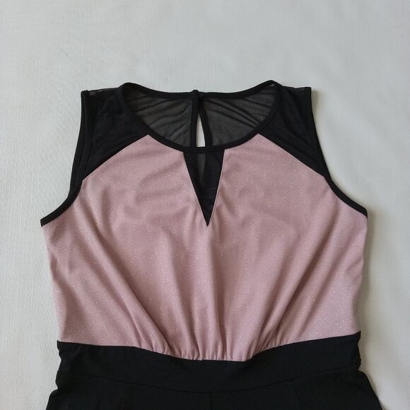 Enfocus Studio Black & Pink Mesh Fit & Flare Above Knee Length Dress Women's 10 - Picture 6 of 13